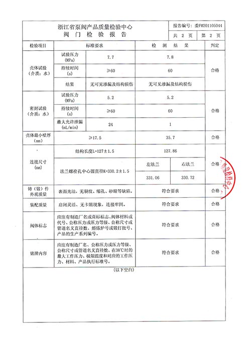 檢驗報告-內裝對夾式止回閥